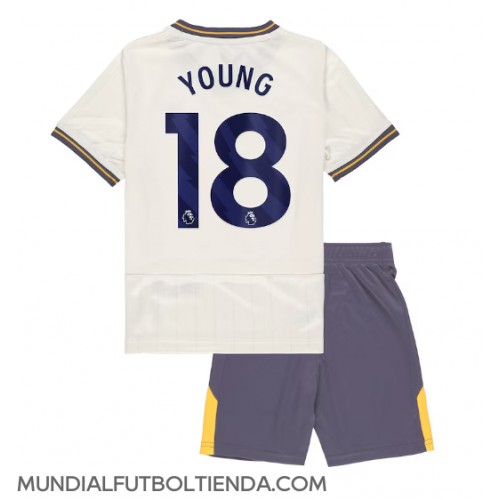 Camiseta Everton Ashley Young #18 Tercera Equipación Replica 2024-25 para niños mangas cortas (+ Pantalones cortos)